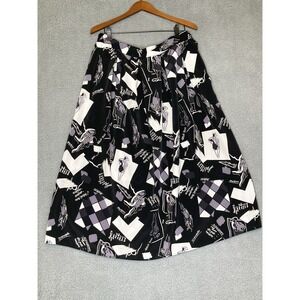 Vtg. 80's 90's Jonathan Logan Skirt Womens 2X Designer Print Pockets USA Made